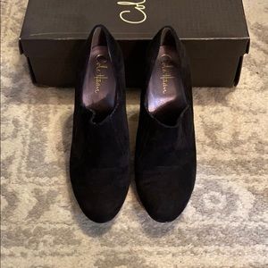 Black suede Cole Haan Booties